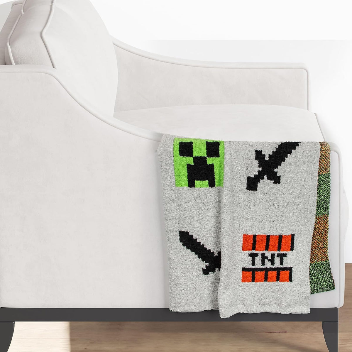 Jay Franco - Manta mullida de punto de plumas de Minecraft, manta m...