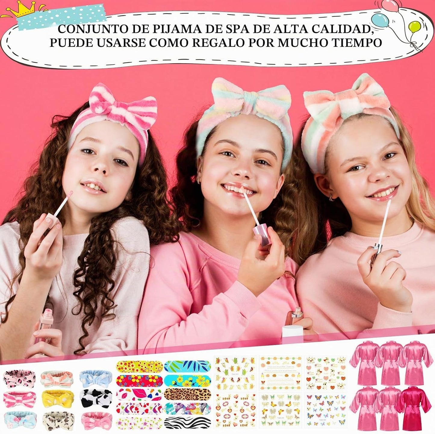 Suhine Juego de 6 juegos de spa para niñas, suministros para fiesta...
