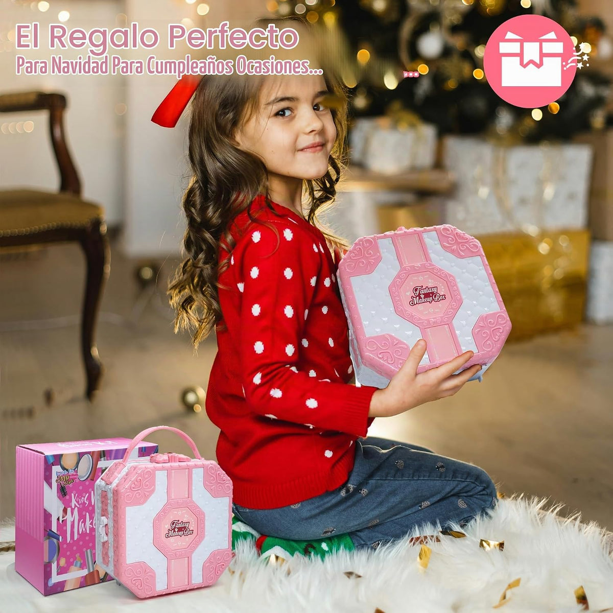 Juegos de maquillaje para niñas de 5 a 8 años, kit de maquillaje de...