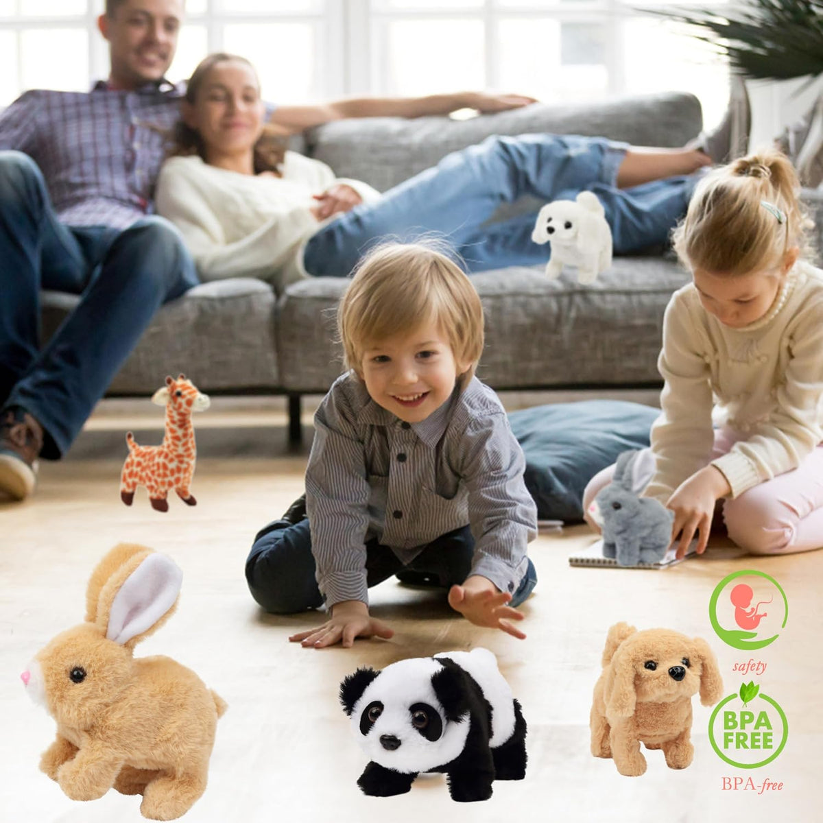 Hopearl - Conejo saltarín, juguete de peluche interactivo electróni...