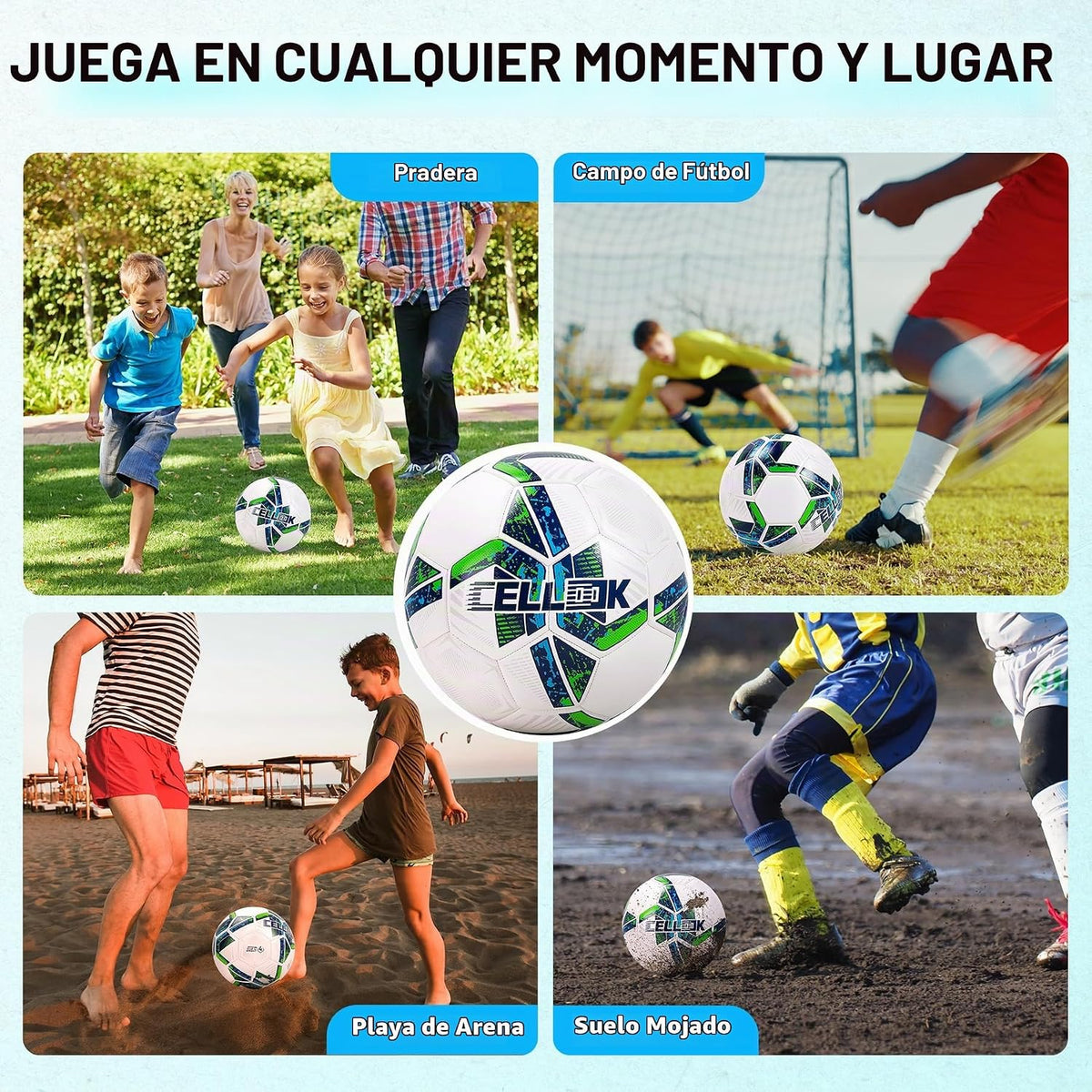 Balón de fútbol tamaño 5 tamaño 4 con bomba, balón de entrenamiento...