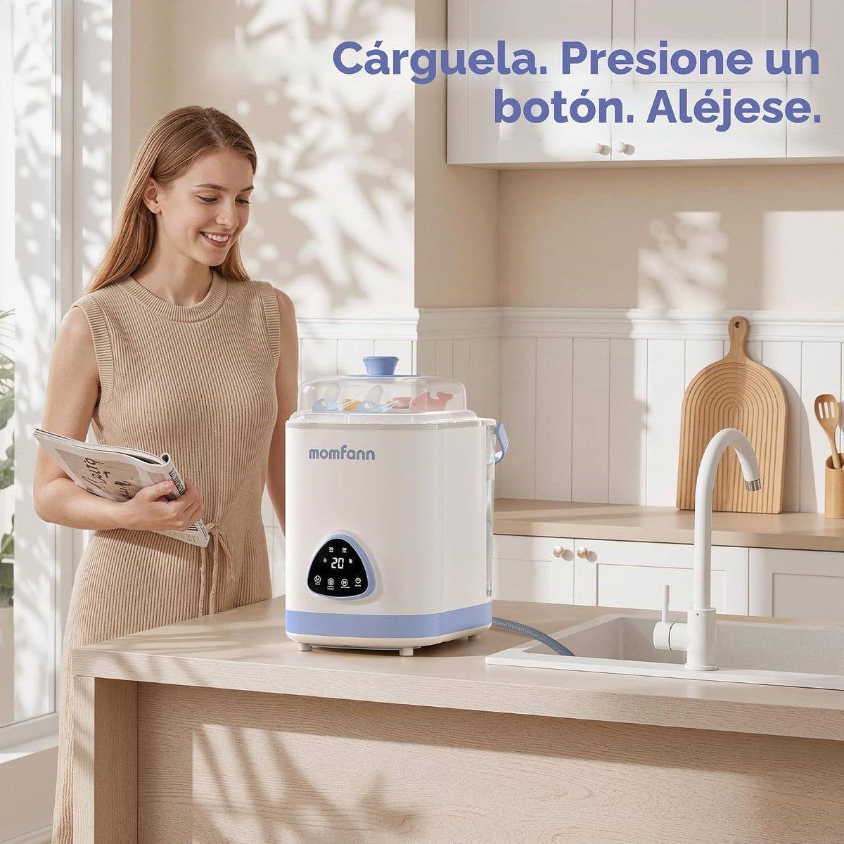 MOMFANN EasePure - Lavadora, esterilizador y secadora de biberones,...