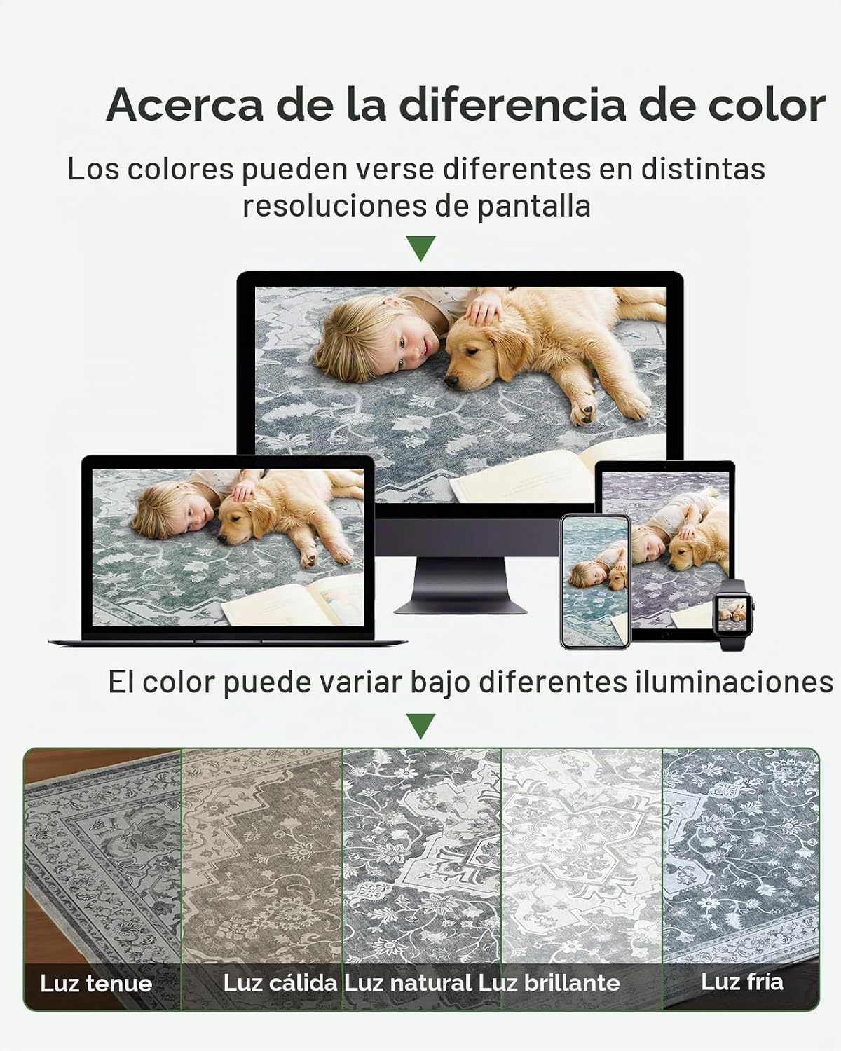 Marsail Alfombra de área grande lavable a máquina, 8 x 10, suave y...