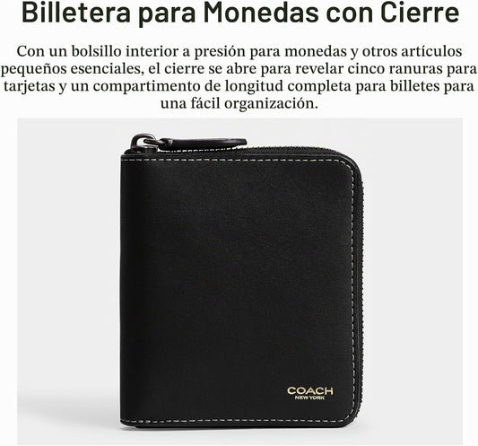Coach Monedero con cremallera alrededor para hombre