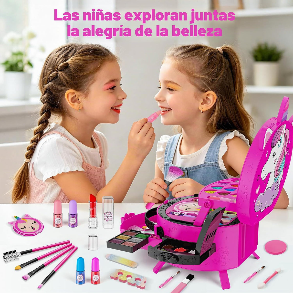 Kit de maquillaje de 59 piezas para niña, estuche de maquillaje lav...