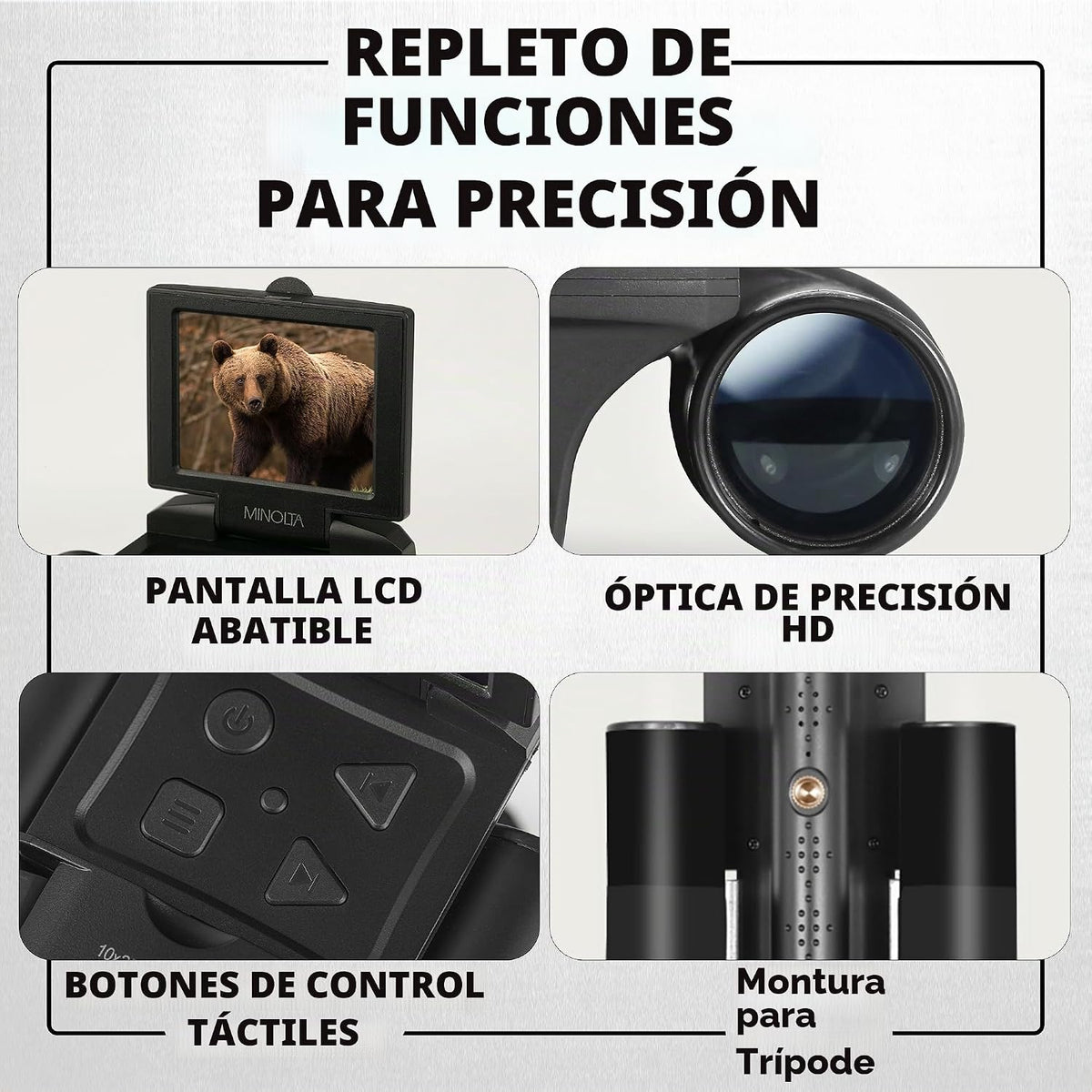 Minolta Binoculares digitales de 10 x 25 \u2013 Cámara de video 4K...
