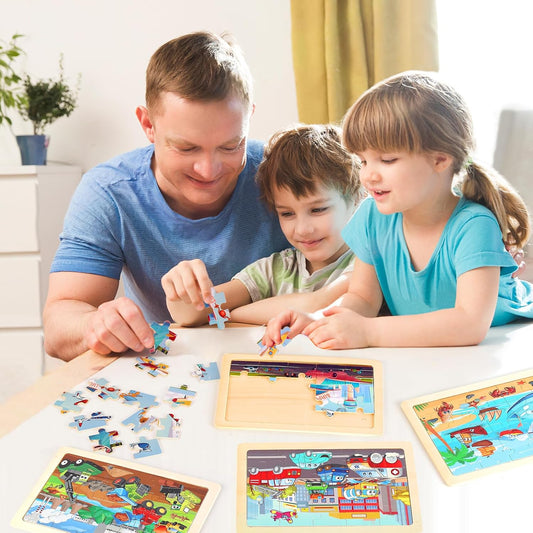 Rompecabezas educativos de madera para niños preescolares de 3 a 5...