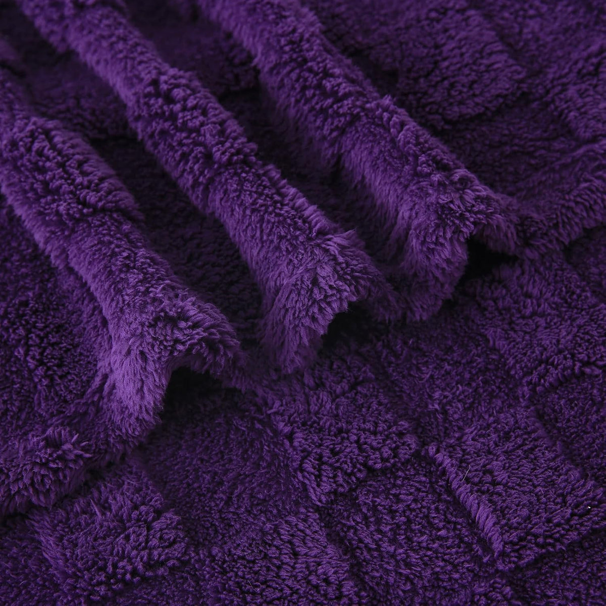 Linecooo Manta de forro polar morado profundo de 50 x 60 pulgadas,...