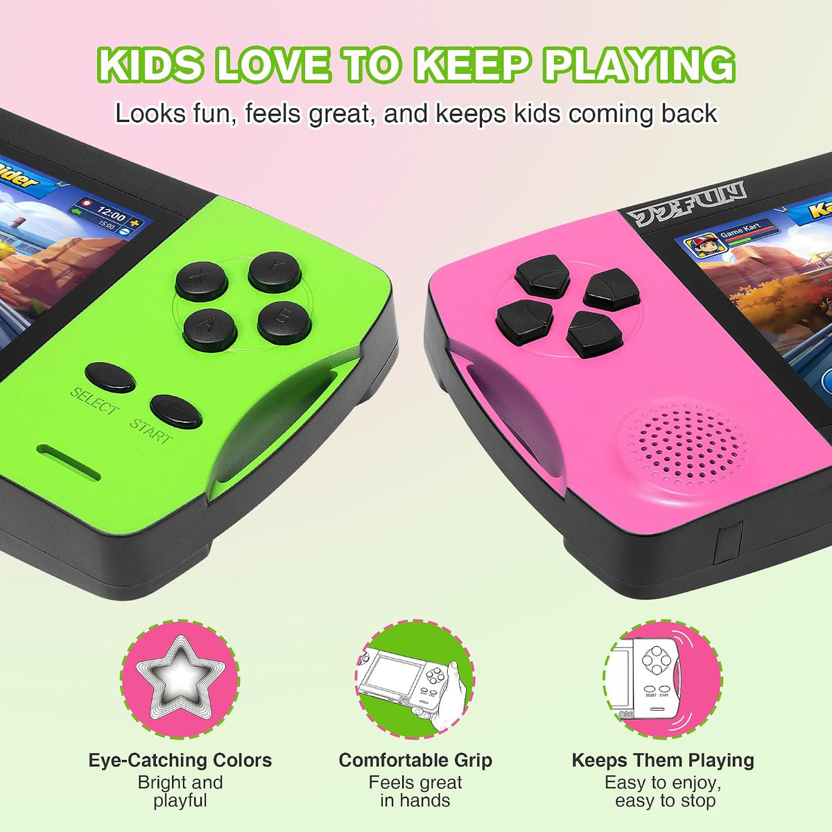 JJFUN Consola de juegos portátil retro, 138 juegos clásicos y panta...