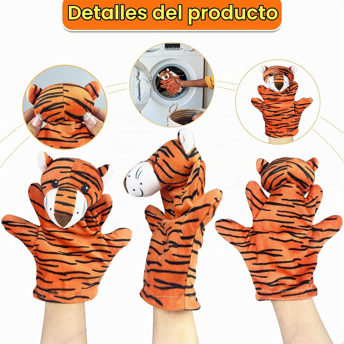 Juego de marionetas de mano de 6 piezas de marionetas de peluche an...