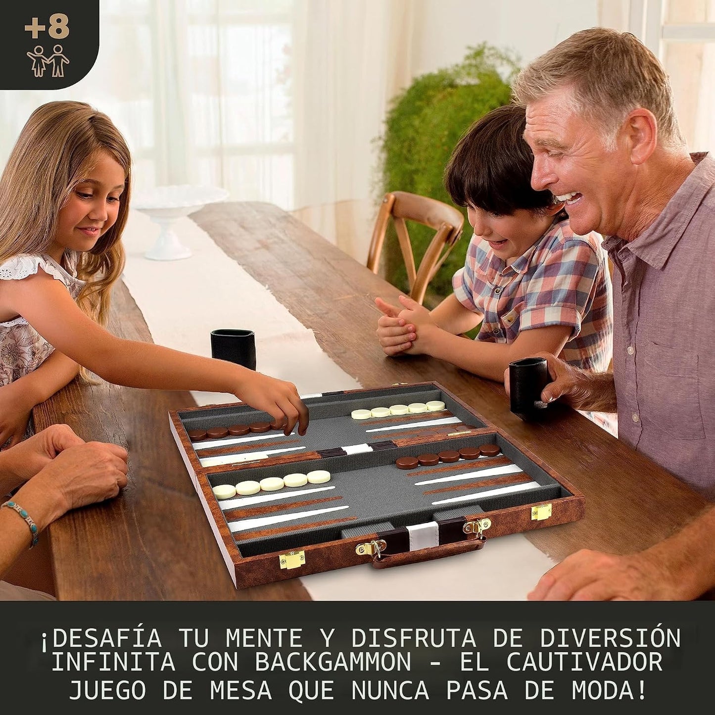Juegos de Backgammon Grandes para Adultos - Juegos de Mesa Clásicos...