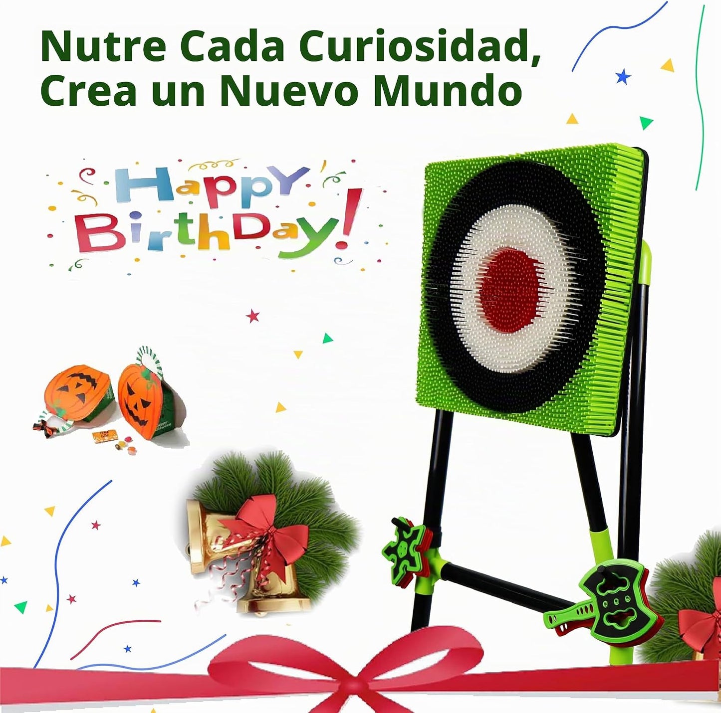 BunnyBoo Juego de lanzamiento de hachas para objetivo de cerdas de...