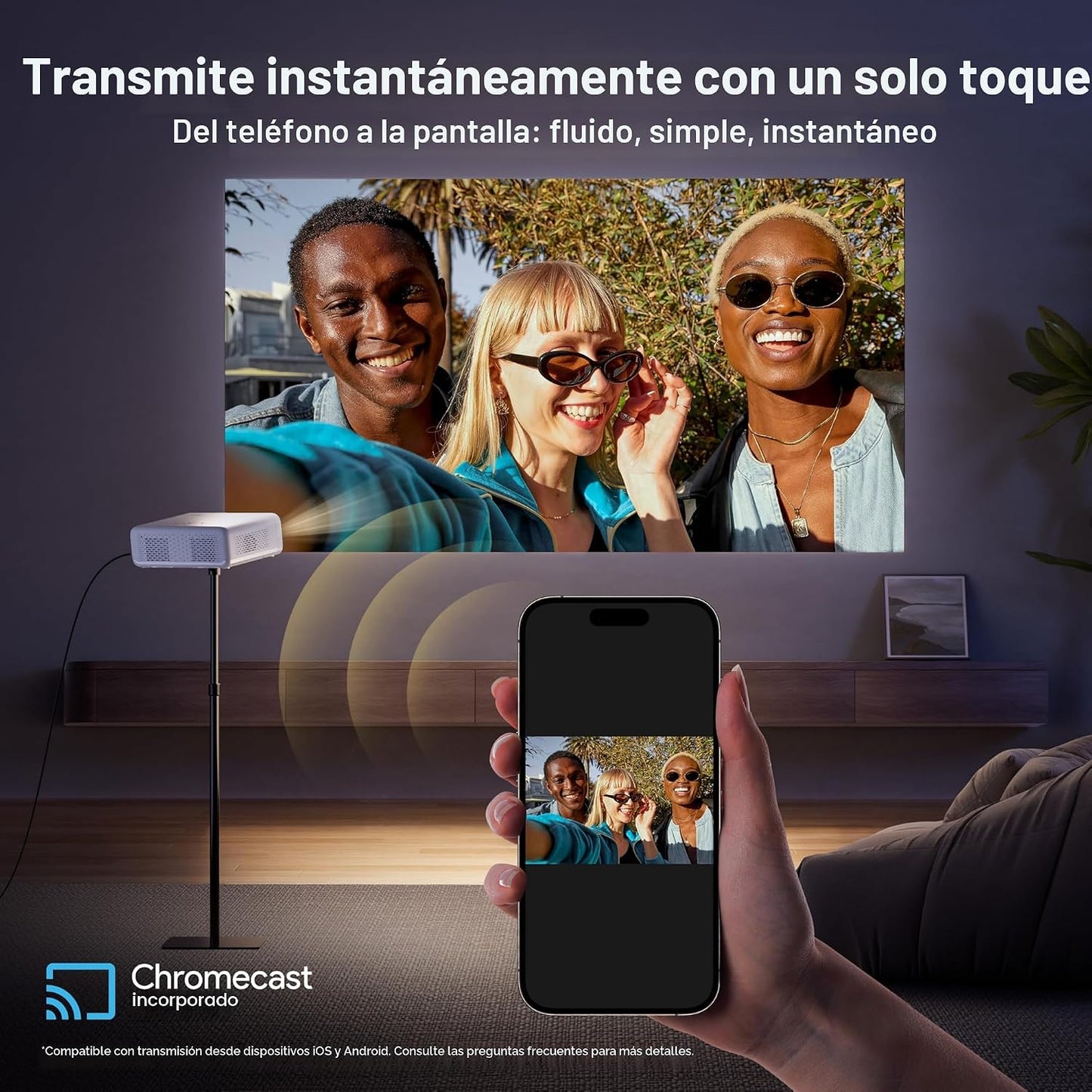 Aurzen EAZZE - Proyector inteligente compatible con Google TV D1G 4...