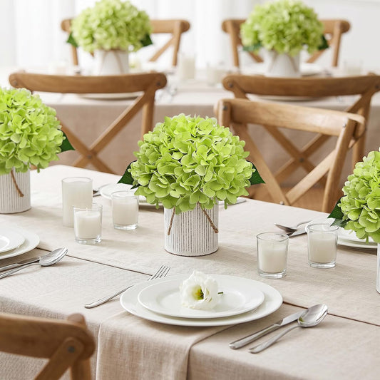 XOETCP Juego de 6 centros de mesa de flores artificiales, arreglo f...