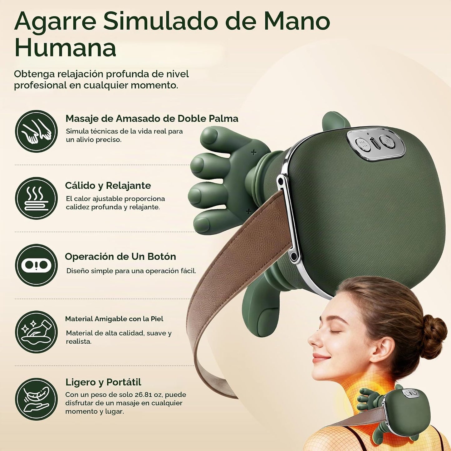 KAXLIDEN Omumax Masajeador de cuello con calor, masaje inalámbrico...