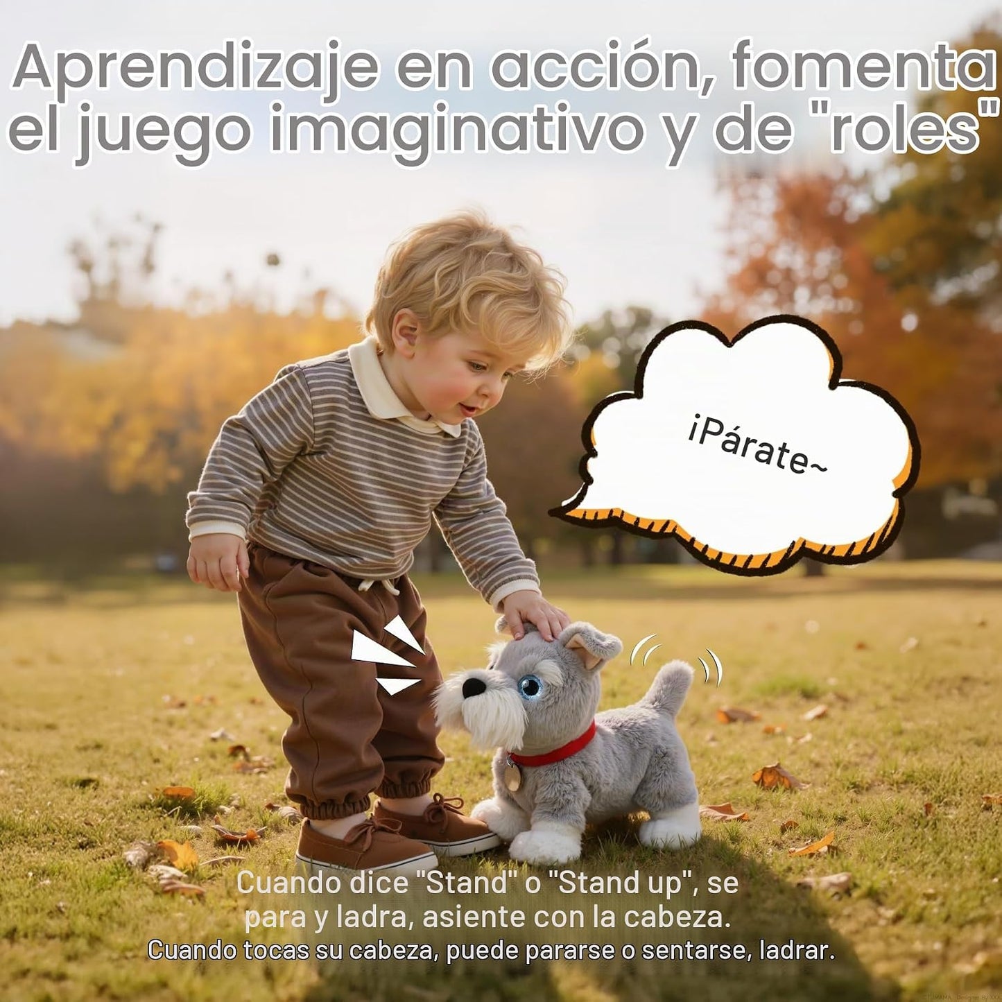 TUMAMA - Juguete electrónico interactivo de peluche para perro, con...