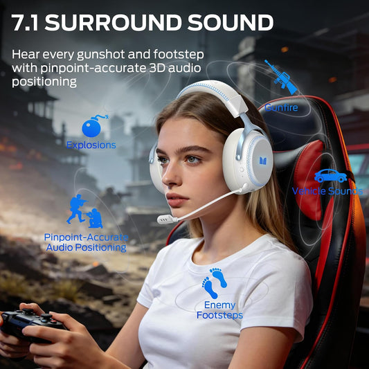 Monster Mission 350 Auriculares inalámbricos para juegos para PC, P...
