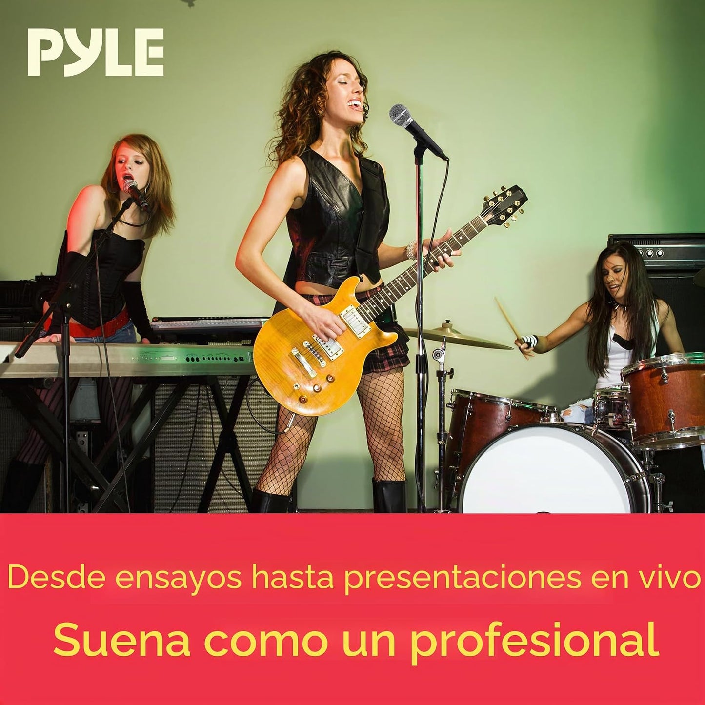 Pyle Kit de micrófono dinámico profesional de 3 piezas, micrófono c...