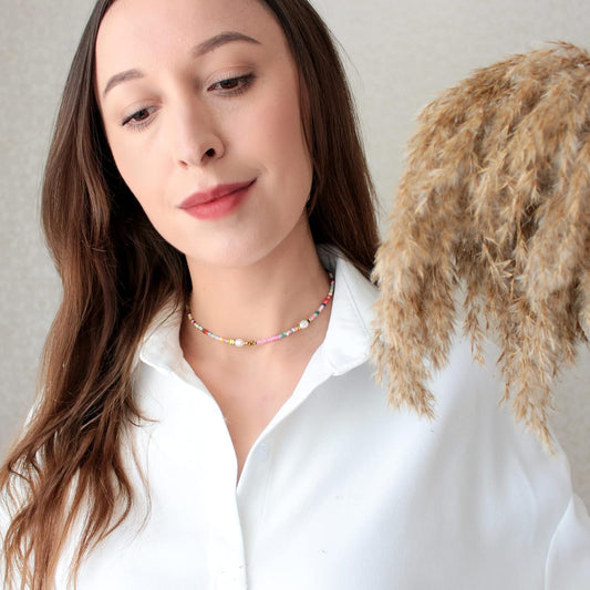 Wellike Collar con cuentas de perlas de agua dulce para mujer, hech...