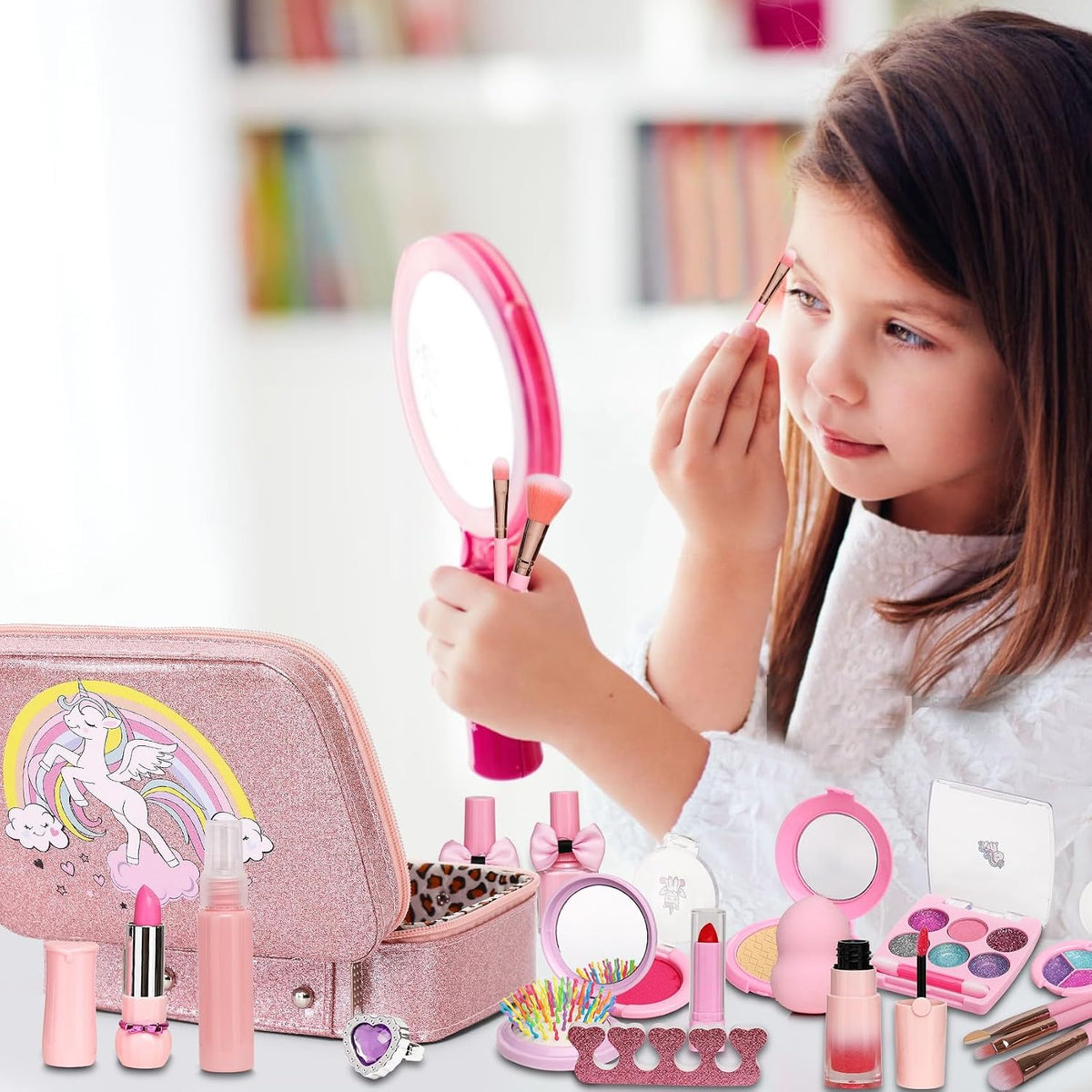 DCMAMA Kit de maquillaje lavable y no tóxico para niñas, juegos de...