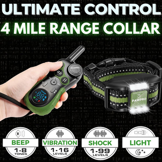 Collar de choque para perros con control remoto, rango inigualable...