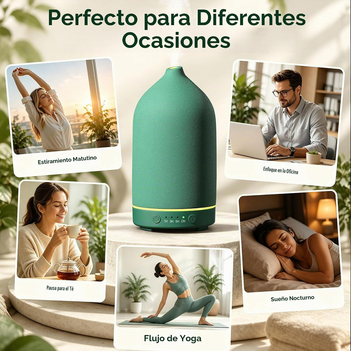 Gooamp Difusor Cerámico de 100ml, Difusor de Aromaterapia, Difusor...