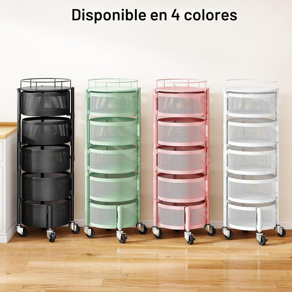 SAYZH Soporte para cesta de frutas y verduras de 5 niveles para coc...