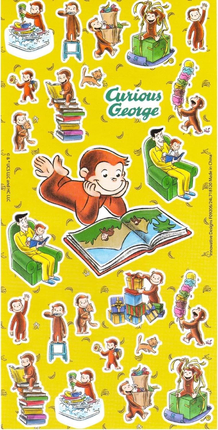 Paquete de 12 calcomanías de curioso George para fiestas para niños...