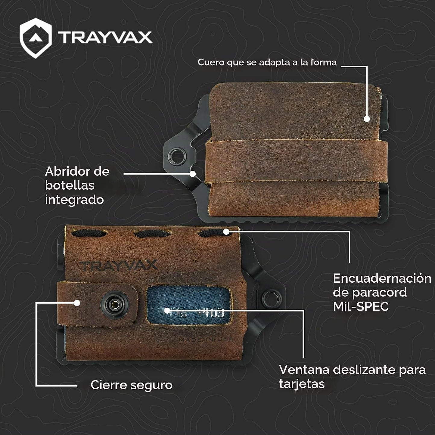 Trayvax Element Wallet, RFID bolsillo frontal para tarjetas de créd...