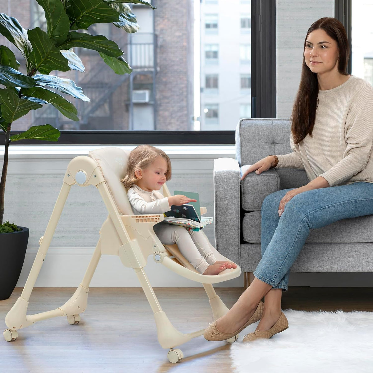 Little Folks by Delta Children - Silla alta SlimFold 2 en 1 para be...