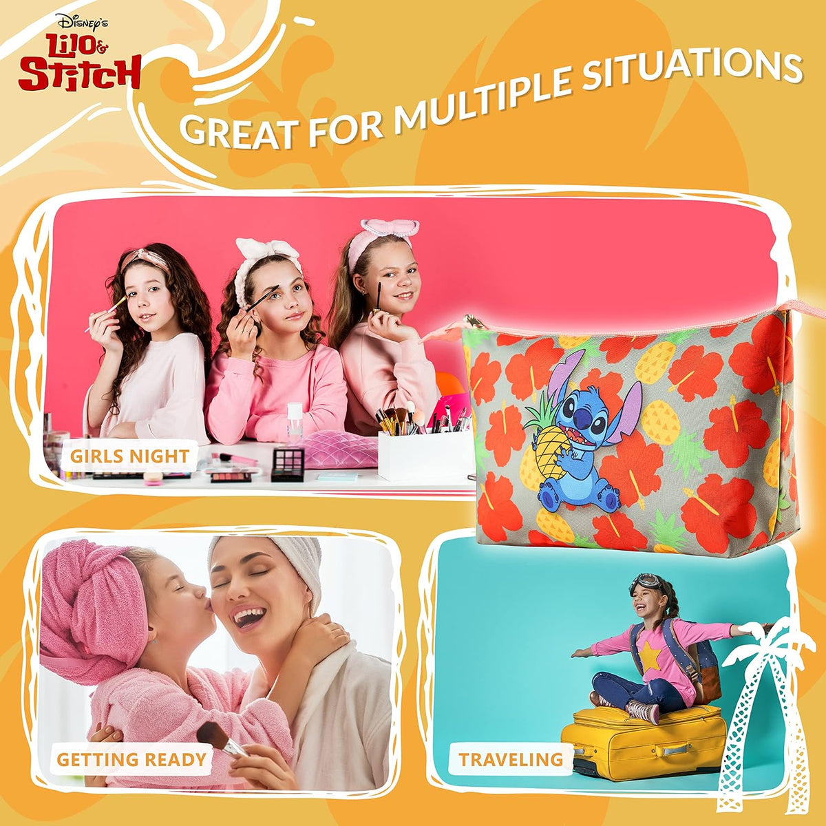 Disney Regalos de Stitch para niñas, bolsa de maquillaje para adole...