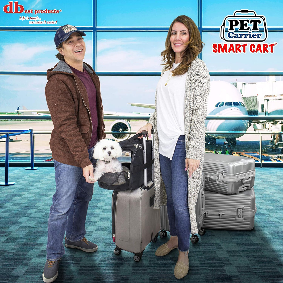 dbest products Pet Smart Cart Carrier, Mediano, Negro, Bolso de Via...