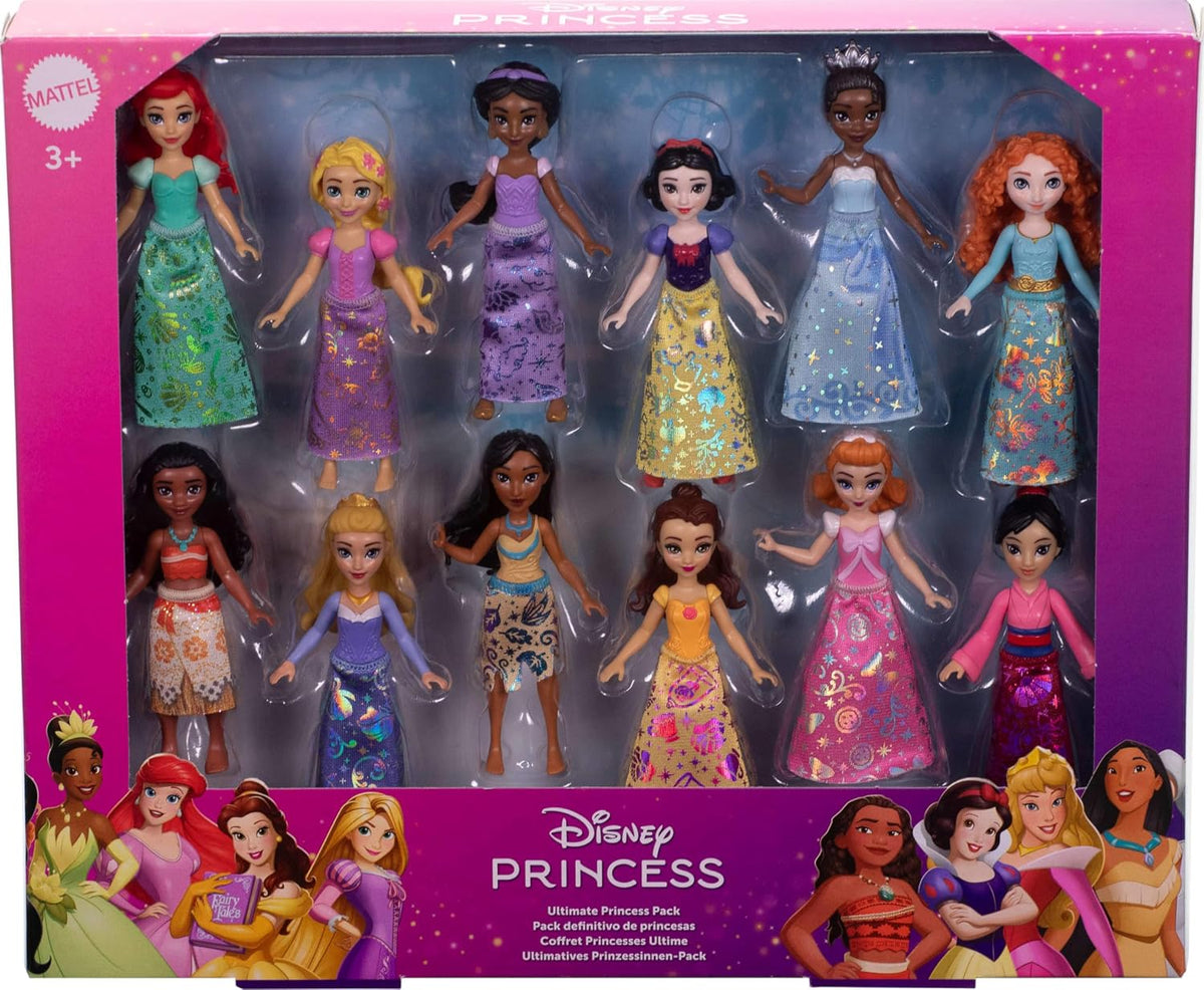 Mattel Disney Princess Ultimate Princess - Paquete de 12 muñecas pe...