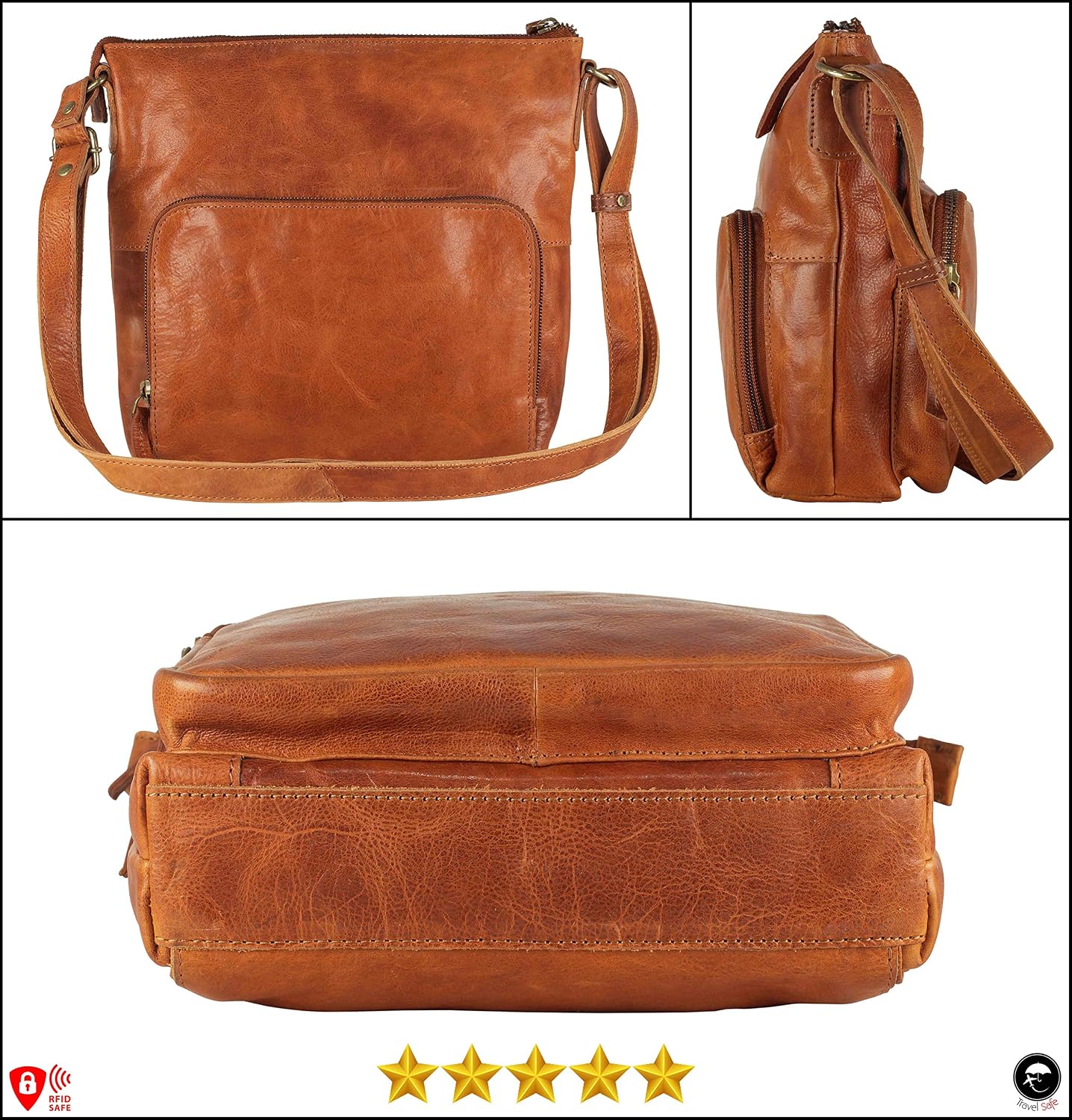 Mou Meraki Bolso cruzado de cuero genuino y bolsos - Bolso cruzado...