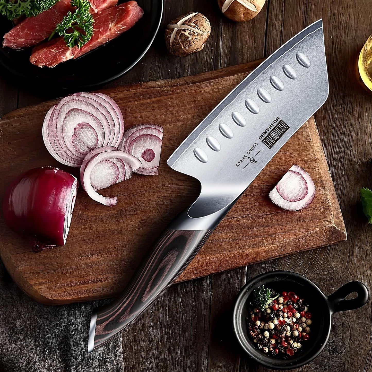 HOSHANHO Cuchillo de chef japonés de 5 pulgadas, cuchillo de cocina...