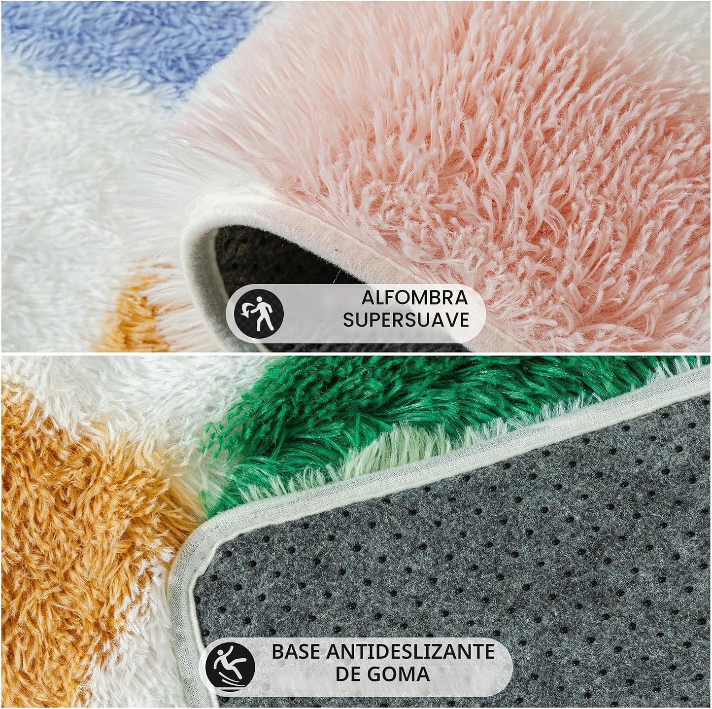 PureCozy Tapete a cuadros de 8 x 10 pies para sala, moderno de arco...