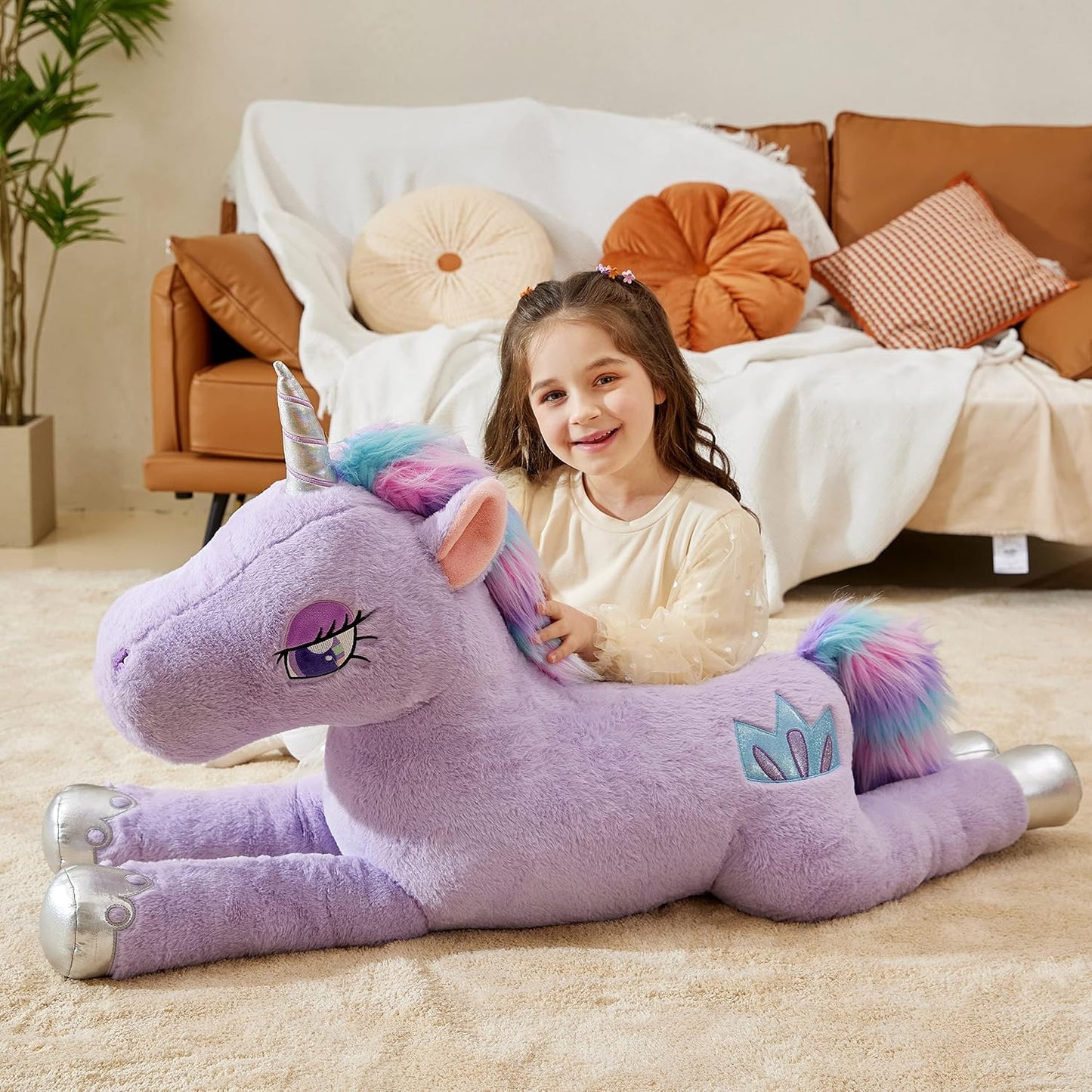 IKASA Animal de Peluche de Unicornio Gigante, Juguetes Suaves Grand...