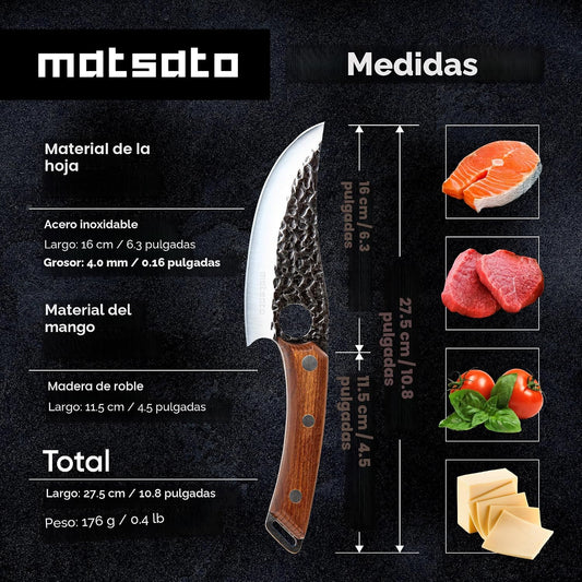 Cuchillo de chef Matsato: cuchillo de cocina perfecto para cocinar,...