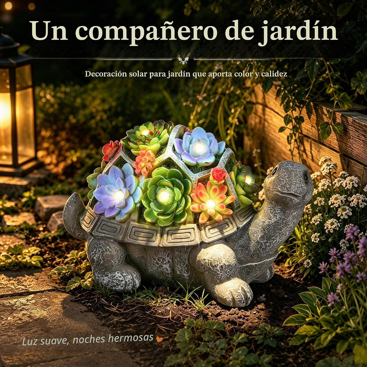GIGALUMI Estatuas de jardín solares de 11.5 pulgadas, luces de figu...