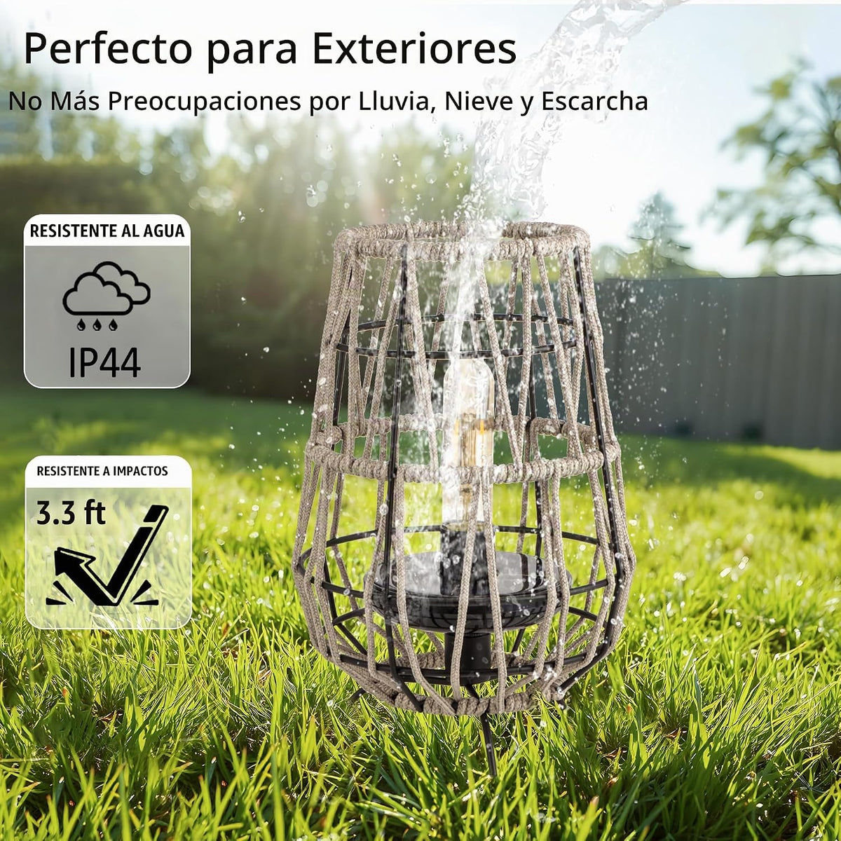 TRIROCKS Juego de 2 Faroles Solares para Exteriores Lámpara de Mesa...