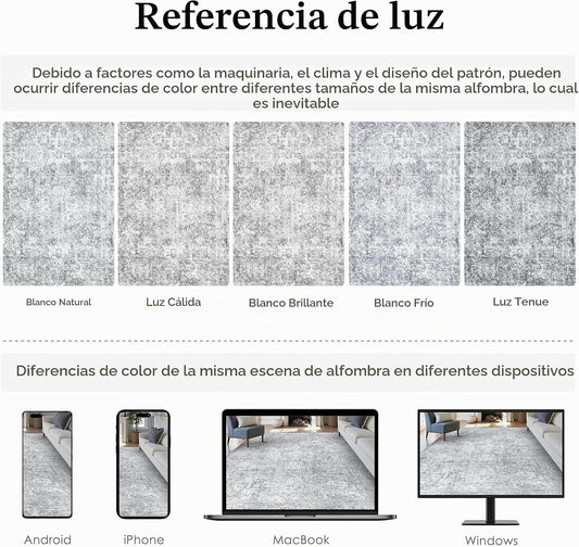 PureCozy Alfombra de 5 x 7 pulgadas Lavable Vintage para Sala de Es...