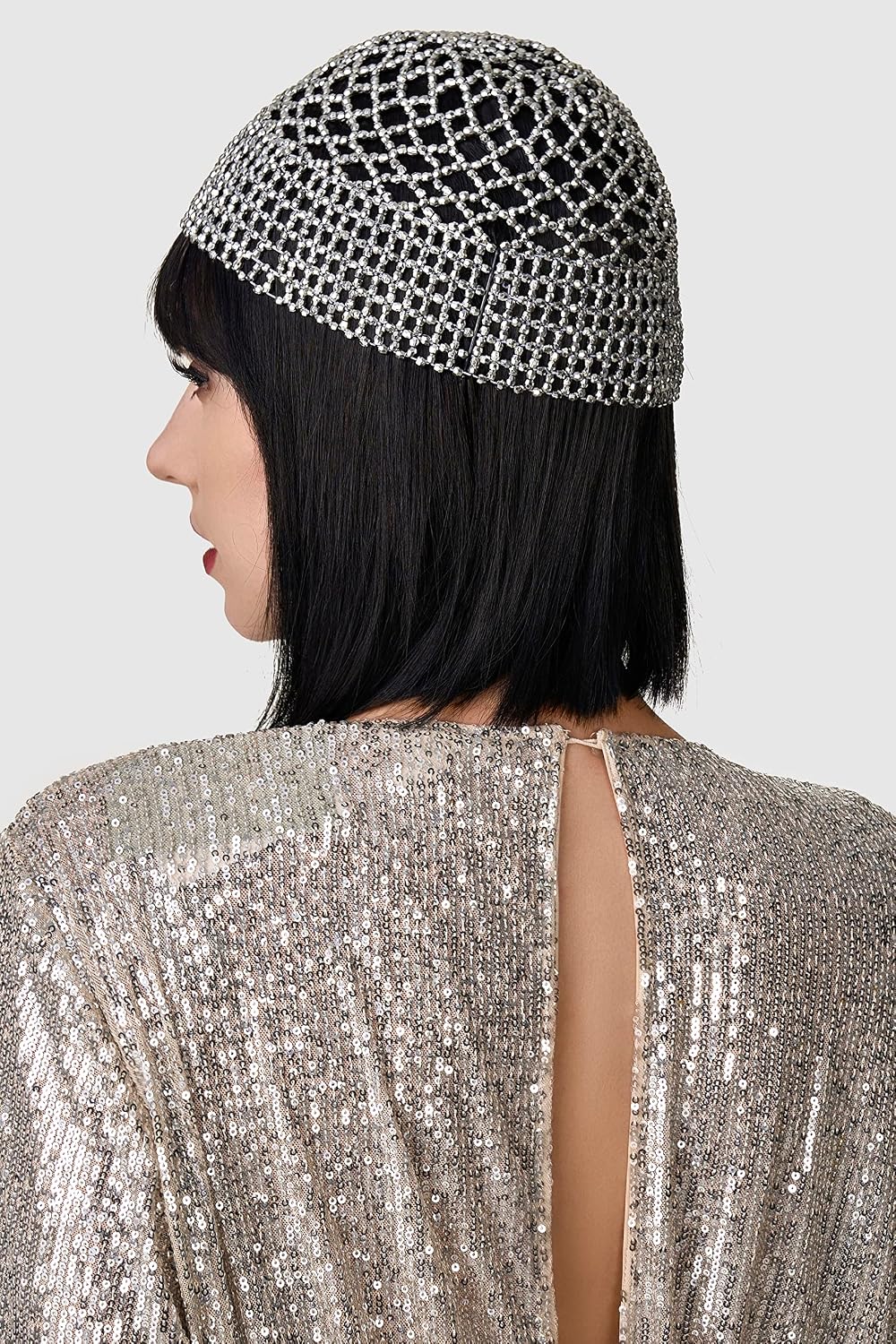 BABEYOND Gorra con cuentas de los años 20, para danza del vientre,...