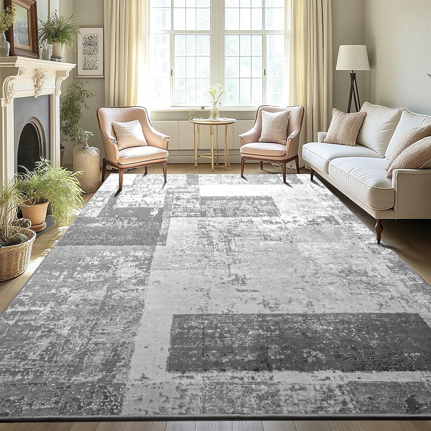LOCHAS Alfombra para sala de estar de 6 x 9 pies, lavable y suave,...