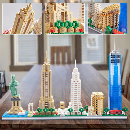 DAFDAG New York Skyline City - Juego de bloques de construcción de...