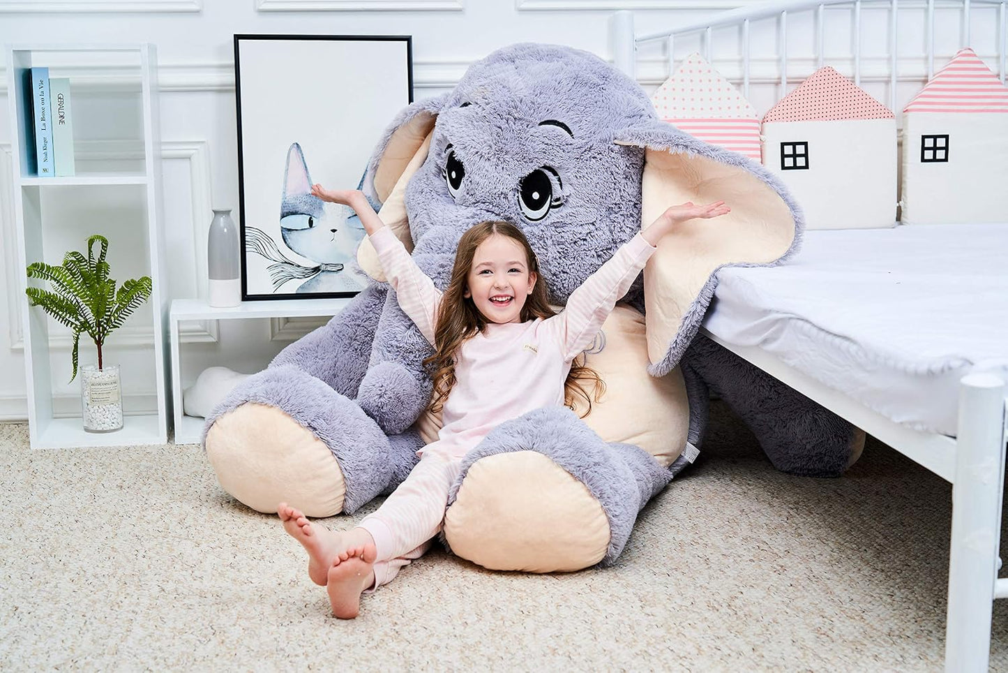 IKASA - Juguetes de peluche de elefante gigante, regalos de animale...