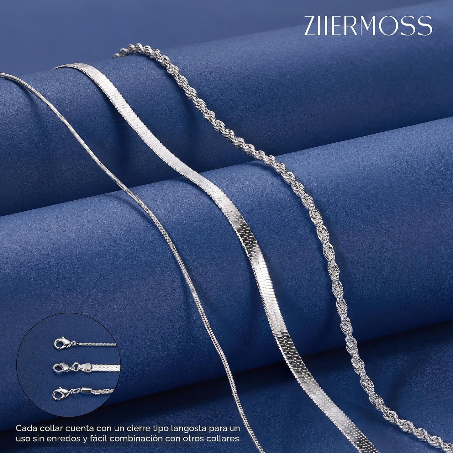 ZIIERMOSS 3PCS Collares de oro para mujeres, collar grueso de decla...