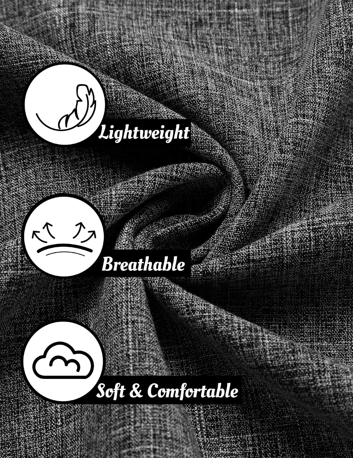 COOFANDY Camisas de lino para hombre de manga corta, camisas casual...