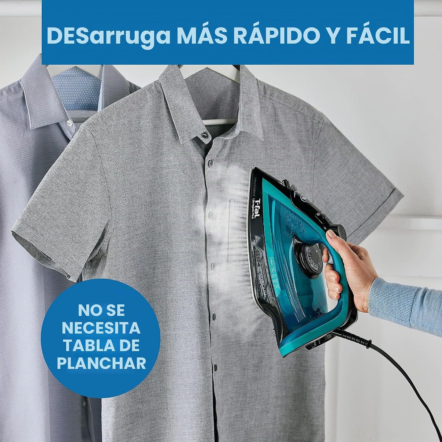 T-Fal Ultraglide Plancha de vapor para ropa, suela Durilium, punta...
