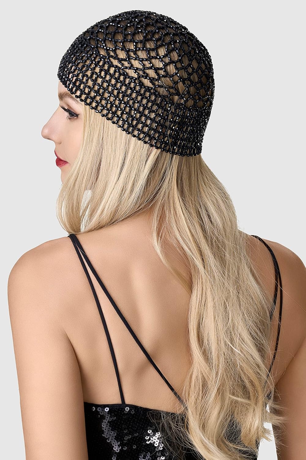 BABEYOND Gorra con cuentas de los años 20, para danza del vientre,...