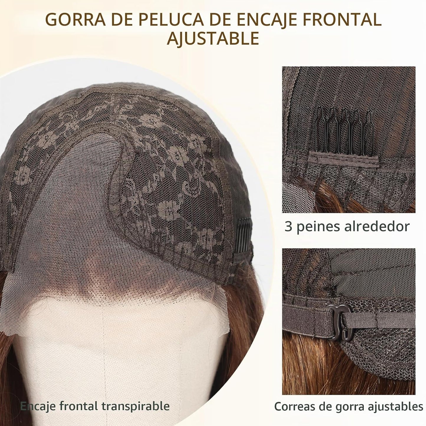 Wear but free KKU - Peluca de cabello humano 100% humano, pelucas d...